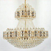 Lustre moderne traditionnel doré lumière luxe K9 cristal personnalisable villa escalier creux suspension lampe