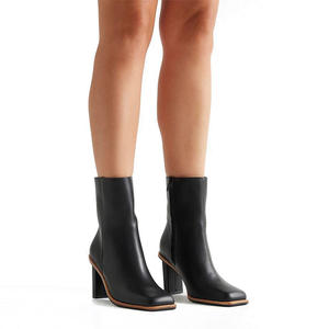Custom Fashion Shoes Manufacturer Designer Women Fashion Block Heel Ankle Midi Boots Custom Designer Block Heel Bootie 2023