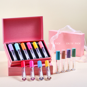 CAIYA Matte Top Big Brush Lip Gloss Tubes Set 4ml Cosmétique <span class=keywords><strong>6pcs</strong></span> Cadeau Boîte Emballage Rouge À Lèvres <span class=keywords><strong>Tube</strong></span> En Plastique Vide Lipgloss Bouteille - Product Image 2