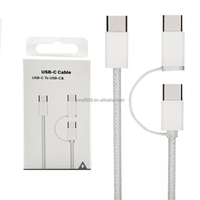 Kabel pengisi daya 2 in 1 Cepat asli kualitas tinggi untuk iphone ke kabel pengisi daya putih tipe-c 1m 3ft