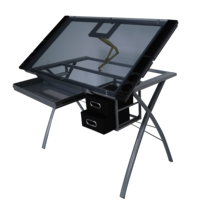 Vente en gros de plans de bureau à dessin en verre à hauteur réglable moderne Table à dessin