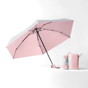 Parapluies de poche personnalisés avec logo, parapluies de voyage colorés, pliables en 5 sections, vente en gros, parapluie de poche pliable avec protection UV et logo - Product Image 1