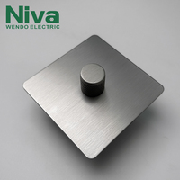 Niva personnalisé rétro métal gradateur de lumière panneau en acier inoxydable interrupteurs muraux prises électriques domestiques