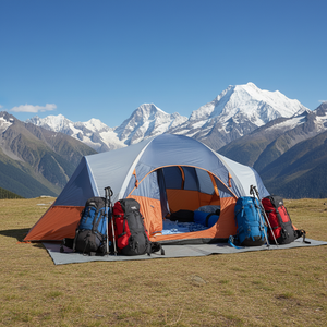 Carpa de Lona para Acampar al Aire Libre, para 3-4 Personas, Familiar, de Emergencia, de Una Habitación, Impermeable, para Todas las Estaciones, de Doble Capa, con Refuerzo Diagonal - Product Image 2