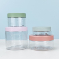 Pots cosmétiques ronds en PET transparent de 60 ml à 200 ml, qualité alimentaire, avec bouchon à vis, pour gommage capillaire, beurre corporel, crème, emballage personnalisé avec logo
