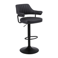 Tabourets de bar pivotants en cuir marron modernes pour comptoir de petit-déjeuner, réglables en hauteur