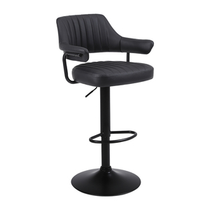 Modern Commercial Furnitures Swivel Leather <strong>Bar</strong> Stool <strong>Breakfast</strong> Counter Adjustable Brown Leather <strong>bar</strong> Stools Adjustable <strong>Height</strong> - Product Image 3