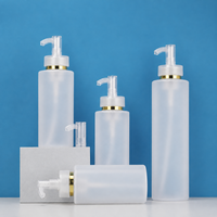 Bouteilles de luxe en PET doré de 100 ml à 250 ml avec logo personnalisé pour huile corporelle, flacons vides en plastique avec pompe pour lotion corporelle, flacon pompe pour nettoyant