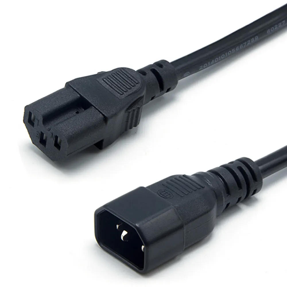 Güç kablosu düzeneği C14 C15 konektörü IEC C14 dişi IEC C15 güç uzatma kablosu