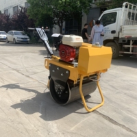 Compacteur de sol électrique à tambour unique de 0,3 tonne Rouleau compresseur vibrant manuel de 330kg avec composants de base de poignée-Pompe et moteur
