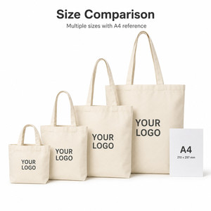 Custom Logo 12oz Heavy Duty <b>Canvas</b> Tote <b>Bag</b> Reusable Shopping <b>Bag</b> with Inner Lining Reinforced Handles and Bottom Gusset - Product Image 5