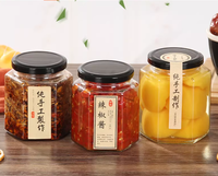 Pot à miel hexagonal en verre SPM 500g, écologique, non toxique, compatible lave-vaisselle, avec couvercle à vis, pour la cuisine et les réceptions