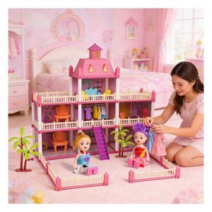 Plastic Library Mini House Model with Books Chair <b>Lamp</b> Furniture Creative Display Gift for Kids Adults Room Decor <b>Shelf</b> - Product Image 5