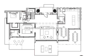 Casa Prefabbricata di Lusso Immobiliare Cinese Ville Moderne Prefabbricate in Pannelli di Cemento EPS 280m2 con 4 Camere+5 Bagni+1 Toilette - Product Image 2
