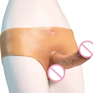 Zachte Siliconen Sex Toy Dildo Pantie Dragen Dildo Kunstmatige Penis Voor Vrouw