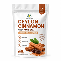 Capsules molles de cannelle de Ceylan pour adultes, vente directe d'usine, OEM ODM, très demandées, huile MCT, 300 unités, marque privée