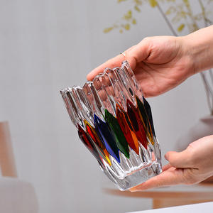 हॉट सेलिंग फैशन क्लासिक उत्कृष्ट रंगीन घरेलू पार्टी शादी सजावट फूल पौधे ग्लास वेस - Product Image 6