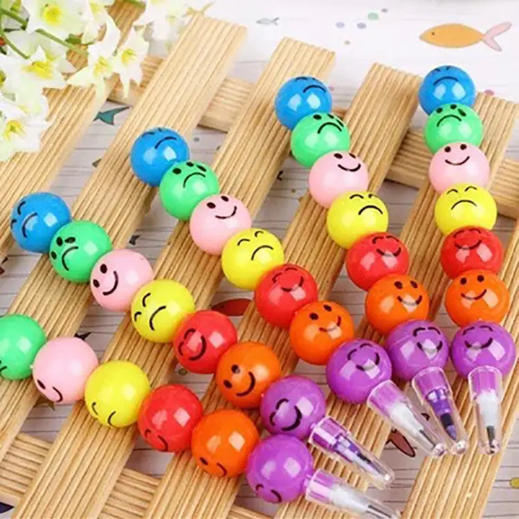 7 Colors Crayons Creative Sugar-Coated smile Stationery Gifts For Kids Pencil 7 Colors