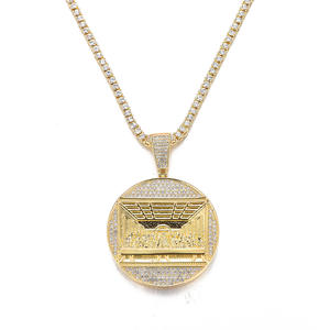 Duyizhao <span class=keywords><strong>2022</strong></span> Nouveauté Pendentif La Cène en Or, Bijoux Hip Hop en Alliage Sertis de Diamants pour Hommes, Vente Directe Usine - Product Image 1