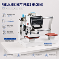 Presse à chaud pneumatique double station 150x150mm pour transfert et collage d'étiquettes d'entretien de vêtements CNCO CN-705B