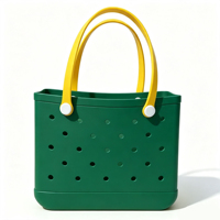 Bolso de Mano Impermeable de EVA, Ligero, con Bloques de Color, Lavable, con Parte Superior Abierta, Bolso de Hombro para Toda Temporada
