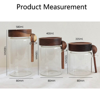 Couvercle en bois d'acacia naturel écologique résistant à la chaleur avec cuillère intégrée, compatible lave-vaisselle, hermétique pour aliments, épices, grains de café, cuisine