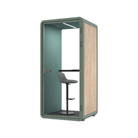 Cabines de bureau insonorisées fabriquées par panneaux acoustiques en bois cloisons de bureau maison préfabriquée de luxe avec chaise ordinateurs