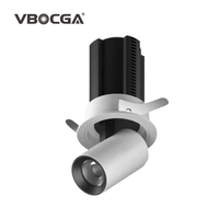 LED télescopique réglable Cob 5W 12W 20W Hotel Downlight Spot intégré dédié pour hôtel Villa