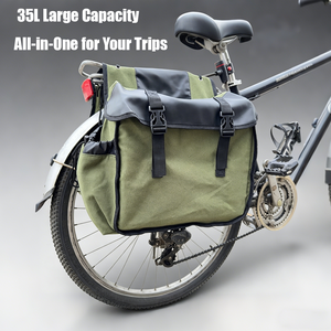 Bolsa de Lona Impermeable para Portaequipajes Trasero de Bicicleta, Ajustable, Universal, para Deportes, Viajes y Mensajería - Product Image 2