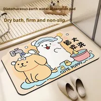 Tapis de bain en terre de diatomées au design cartoon Tapis d'entrée antidérapant à séchage rapide pour un usage domestique Résistant à la saleté