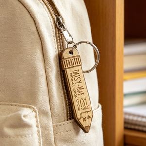 Custom <b>Wooden</b> Pencil-Shaped Keychains Laser-Engraved Names-Waterproof Durable Back-to-School Souvenirs Commemorative <b>Gifts</b> - Product Image 6