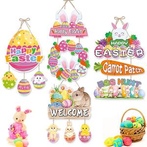 Nuevo Adorno Colgante de Pascua para Puerta, Decoración de Conejo de Carnaval para Puerta de Pascua - Product Image 1