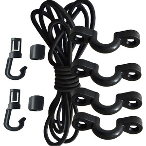 Outdoor Storage <b>Hook</b> Set 6Mm Elastic Rope With C Type <b>Clips</b> For Garage Organization Heavy Duty Plastic <b>Hooks</b> And Cord - Product Image 4