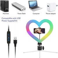 Kit Anneau Lumineux Selfie CYKE 10 Pouces Cœur avec Trépied pour Vidéo, Vlogging et Photographie LED RGB pour YouTube JM26