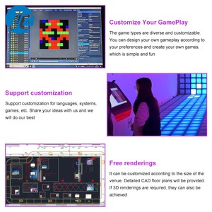 Jeu électronique Pixel Floor Active Game pour arcade commerciale, divertissement pour enfants, entraînement aux réflexes et aux compétences, puzzle, <span class=keywords><strong>boutique</strong></span> - Product Image 3