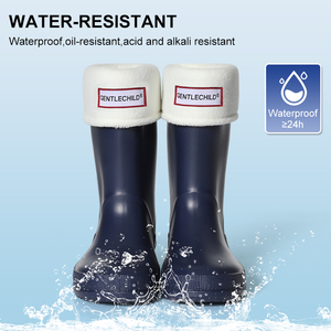 Bottes de pluie pour enfants en gros, couleur unie personnalisée, avec doublure thermique amovible - Confort chaud pour le camping en plein air - Product Image 3