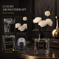 Diffuseur de parfum en rotin OEM Crystal Cream Blossom Aromatherapy 50ml, parfum Cotton Blossom, fabrication sur mesure avec logo et emballage personnalisés pour les marques hôtelières