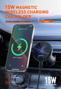 LDNIO MA23 carica rapida 15W magneti porta telefono magnetico Wireless porta caricabatteria per auto gancio attacco Mobile presa d'aria magnetica auto - Product Image 2