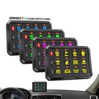 Panel de Interruptores Inalámbrico de 8 Canales para Jeep, UTV, Camioneta, con Retroiluminación RGB, Interruptor Momentáneo, Flash Estroboscópico, 12V/24V, Sistema de Control Inteligente con APP