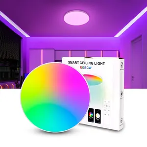 20W 12inch Blue T RGB Colorful Dimming Round Smart Tuya App Remote Controller LED Ceiling Light