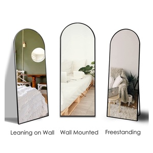 Custom Large Vintage Gold Metal Framed Dressing Room <b>Floor</b> <b>Mirror</b> Long <b>Standing</b> Arch Full-Length Oversized Hanging Design Glass - Product Image 6