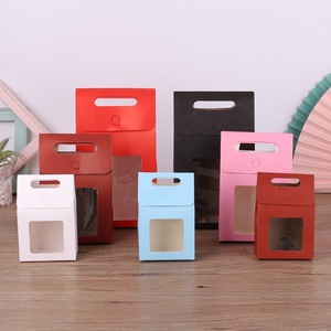 Caja de Regalo de Cartón con Asa y Ventana, Bolsa de Embalaje para Galletas, Chocolate, Dulces y Alimentos - Product Image 1