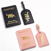 Portefeuille multifonction pour passeport Mr et Mme en PU, porte-cartes de crédit et porte-passeports pour femmes