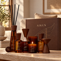 AIKUN Solution Complète Marque Privée Bâtonnets de Rotin Naturel Longue Durée Emballage Personnalisé Ensemble Diffuseur à Bâtonnets