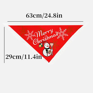 Yisi Pet Christmas Triangular Bib Reindeer Print Dog Cat <b>Scarf</b> Winter Accessory - Product Image 3