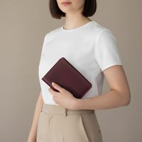 Sampul Buku Harian Burgundy Kustom Bermerek A6 Isi Ulang, Sampul Jurnal Kulit Nabati untuk Hadiah Perusahaan