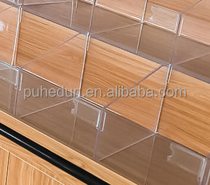 رف مزدوج الوجهين مع صناديق بلاستيكية حامل متجر الوجبات الخفيفة مع صحن الوجبات الخفيفة الخشبية المتناثرة محلات السوبر ماركت - Product Image 3