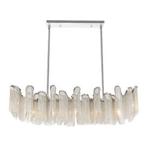 Элегантная Высококачественная алюминиевая цепочка с кисточкой, обеденный стол, люстра, прямоугольная хромированная Серебряная цепочка, люстра для свадебного стола - Product Image 4