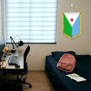 Djibouti флаг синий, белый, зеленый горизонтальный баннер, 20*30 см красный звездный узор с кисточками подходит для культурного обмена - Product Image 4