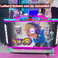 Table de hockey sur air interactive en métal avec néons LED pour enfants, machine d'arcade de combat pour 2 joueurs avec support en anglais pour centre commercial